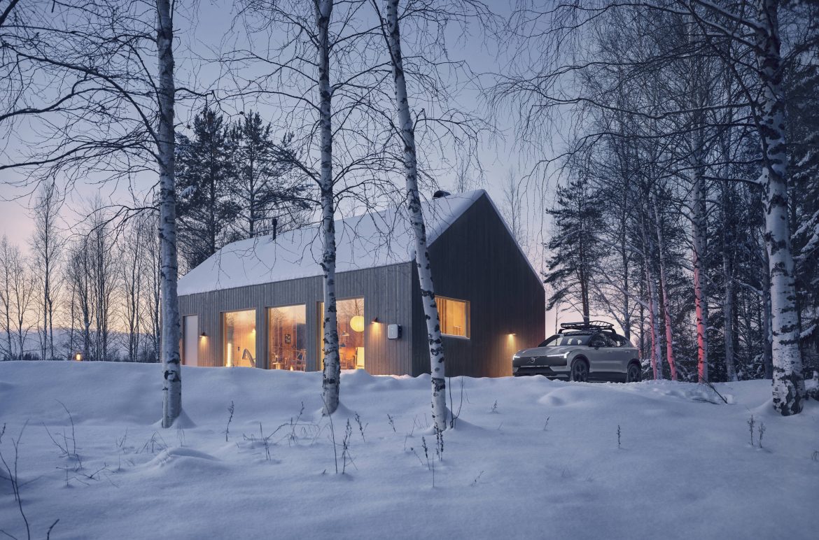 Volvo EX30 Cross Country with Swedish winter cabin